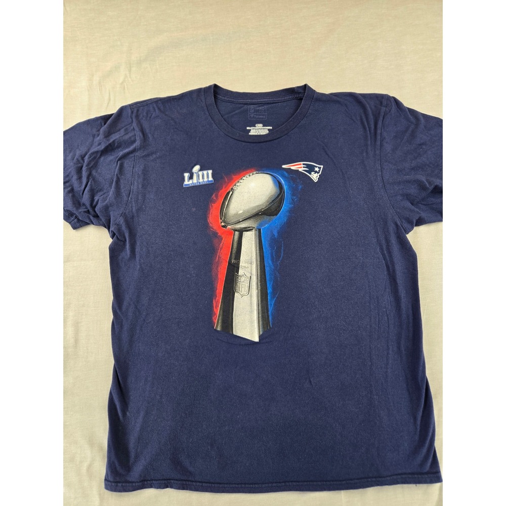 NFL Pro Line New England Patriots Super‎ Bowl LIII Champions Navy Blue T-Shirt L